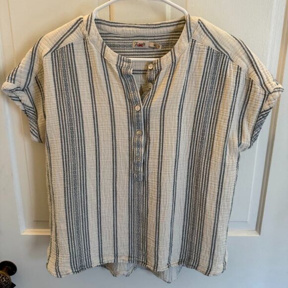 Faherty Tops - Faherty - Blue & White striped shirt - Medium - M